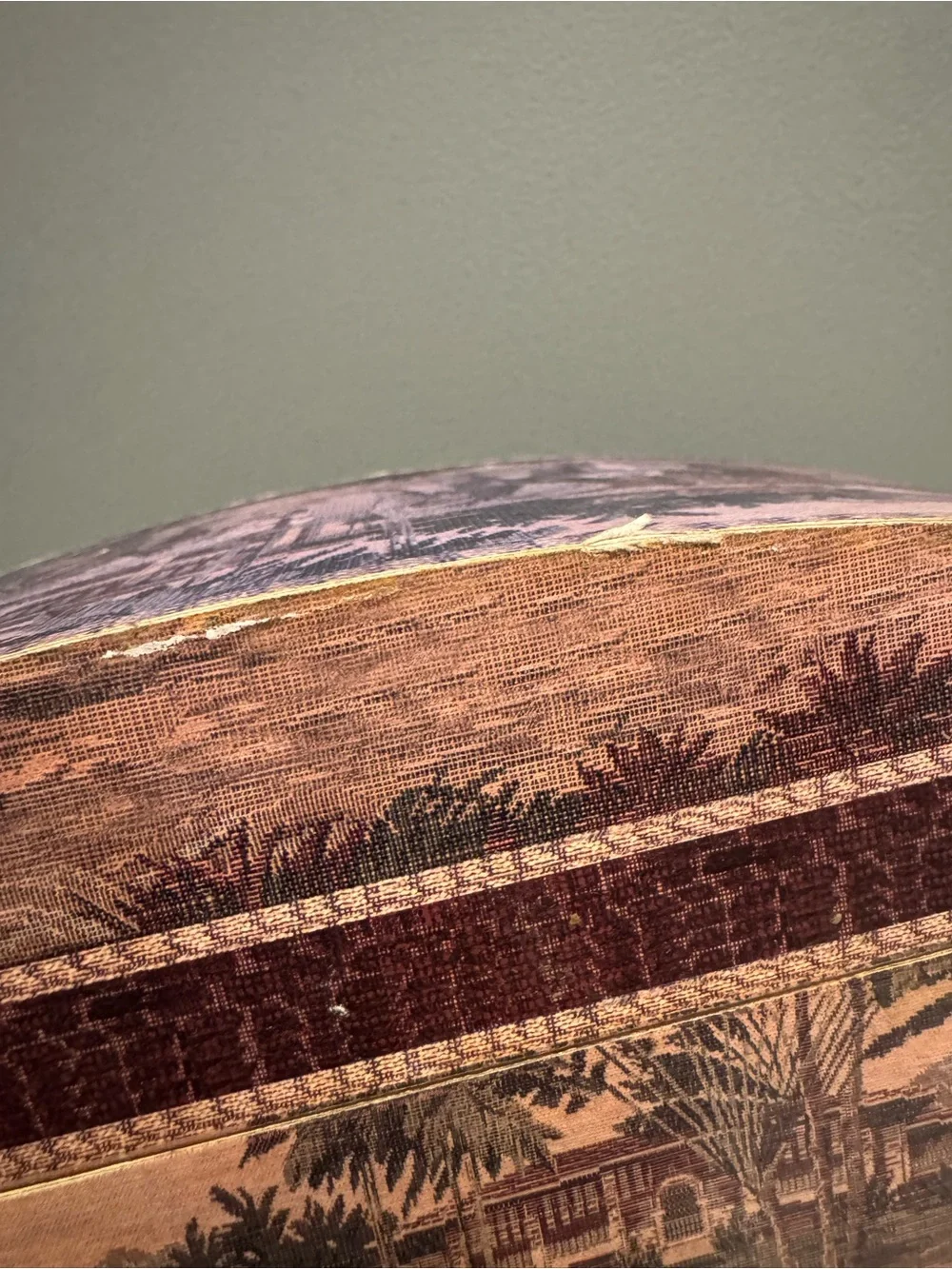 Decorative Purple Patterned Storage Box with Ring Handle